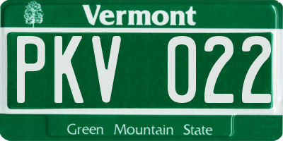 VT license plate PKV022