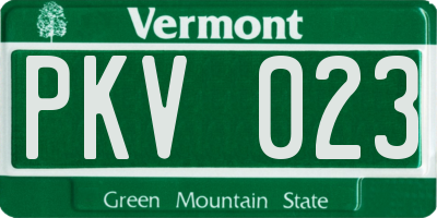 VT license plate PKV023