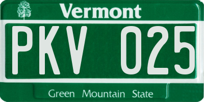 VT license plate PKV025
