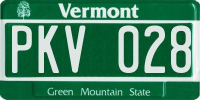 VT license plate PKV028