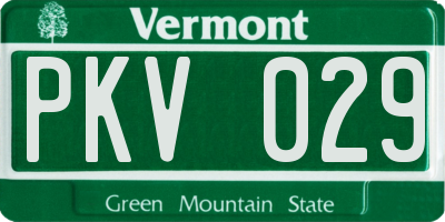 VT license plate PKV029