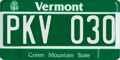 VT license plate PKV030
