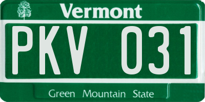 VT license plate PKV031