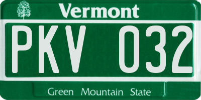 VT license plate PKV032