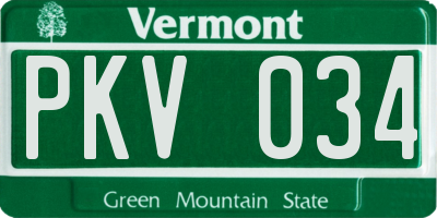VT license plate PKV034