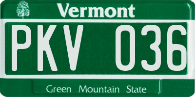 VT license plate PKV036