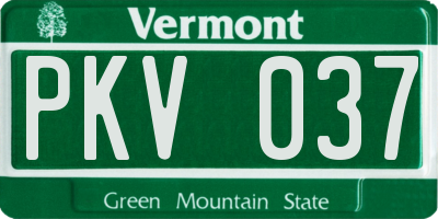 VT license plate PKV037