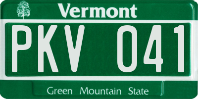 VT license plate PKV041