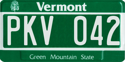 VT license plate PKV042