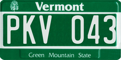 VT license plate PKV043