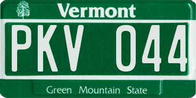 VT license plate PKV044