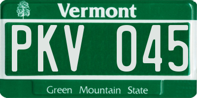 VT license plate PKV045
