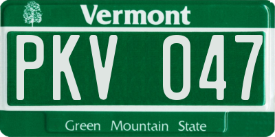 VT license plate PKV047
