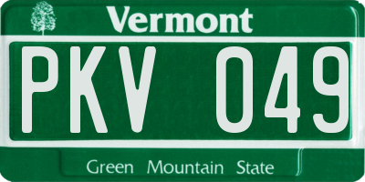 VT license plate PKV049