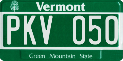 VT license plate PKV050