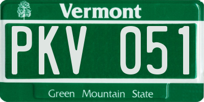 VT license plate PKV051