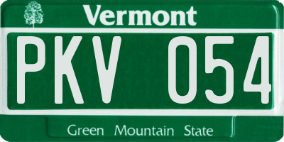 VT license plate PKV054