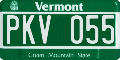 VT license plate PKV055