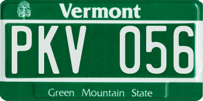 VT license plate PKV056