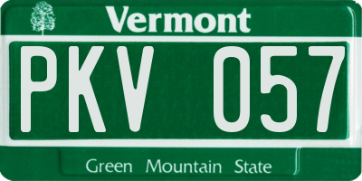 VT license plate PKV057