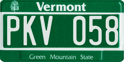 VT license plate PKV058