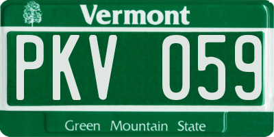 VT license plate PKV059