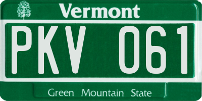 VT license plate PKV061