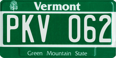 VT license plate PKV062