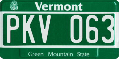 VT license plate PKV063