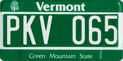 VT license plate PKV065