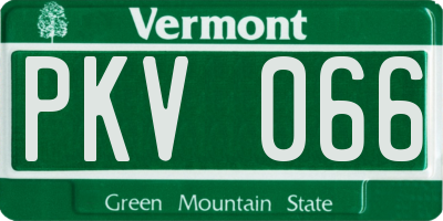 VT license plate PKV066