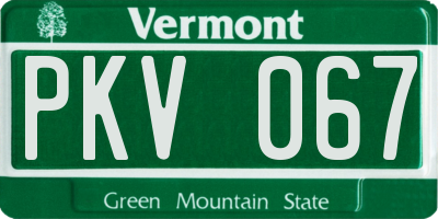 VT license plate PKV067