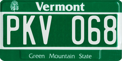 VT license plate PKV068