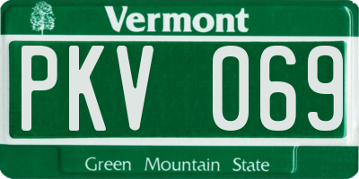 VT license plate PKV069