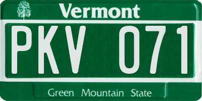VT license plate PKV071