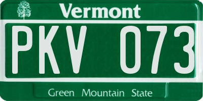 VT license plate PKV073