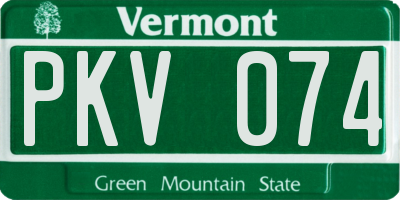 VT license plate PKV074
