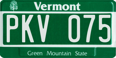 VT license plate PKV075