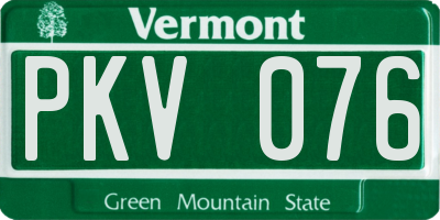 VT license plate PKV076
