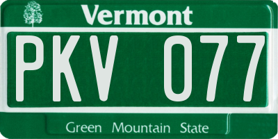 VT license plate PKV077