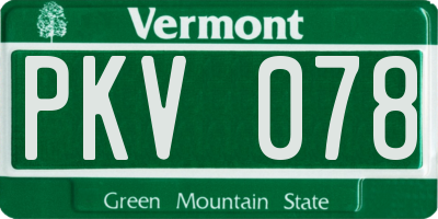VT license plate PKV078