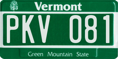 VT license plate PKV081