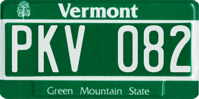 VT license plate PKV082