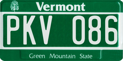 VT license plate PKV086