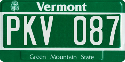 VT license plate PKV087