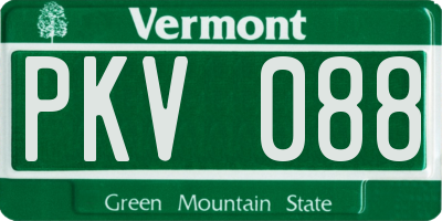 VT license plate PKV088