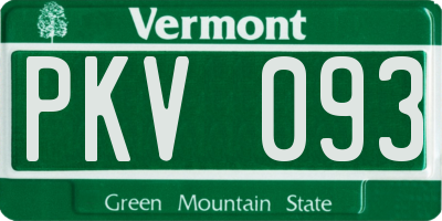 VT license plate PKV093