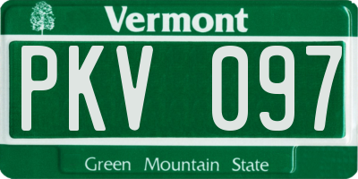VT license plate PKV097