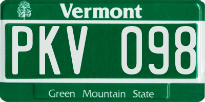 VT license plate PKV098