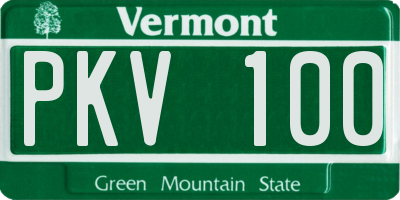 VT license plate PKV100